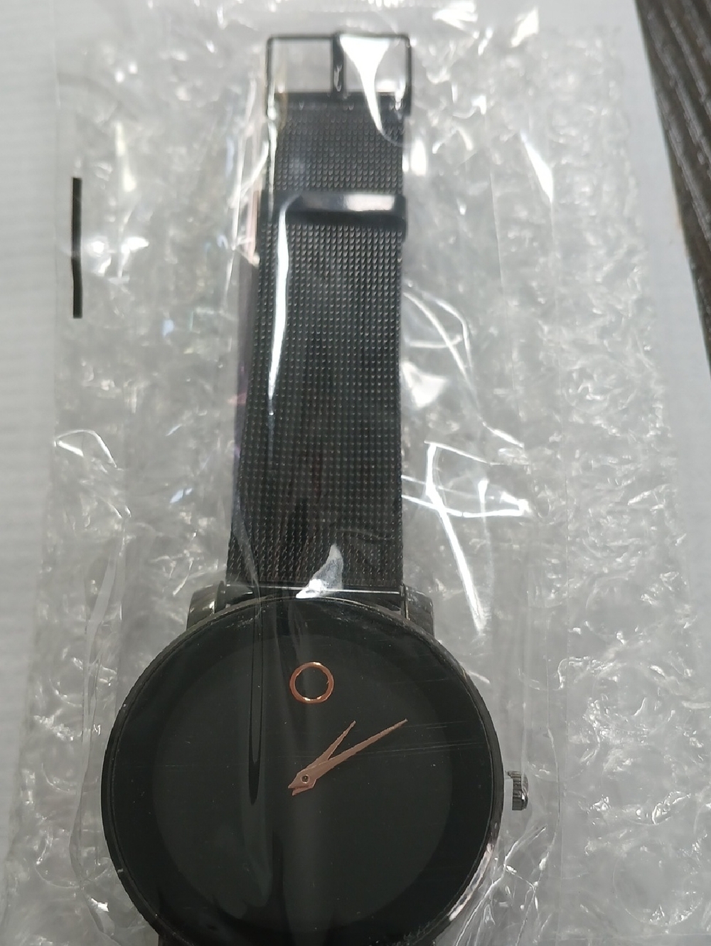 Minimalist Black Watch with Rose Gold Hands